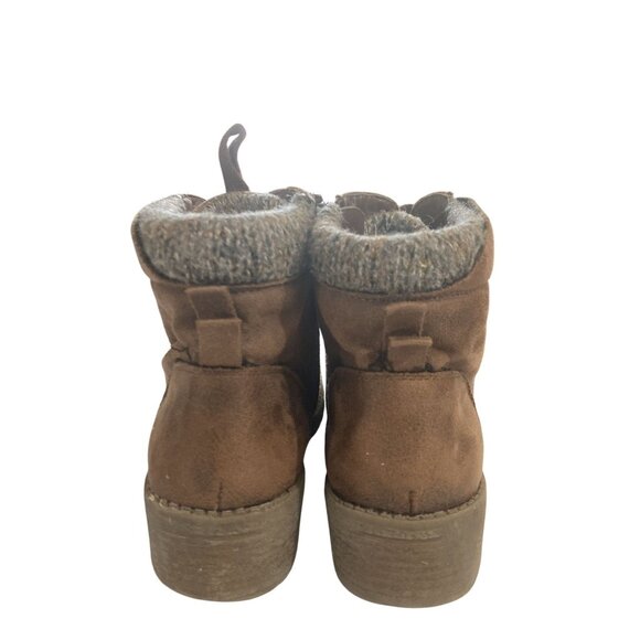 Steve Madden Big Girls size 3 Brown Faux Suede Fur Lining Ankle Boots  shoes - Picture 3 of 7